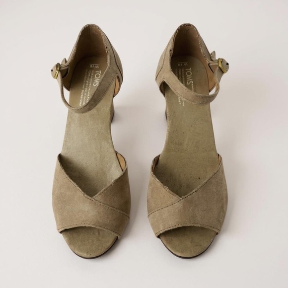 Toms Espadrille Wedges Nude - Picture 1 of 7